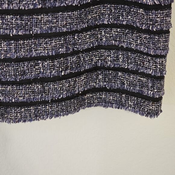 Etcetera Women's Dress Virgin Wool Silk Cotton Blend Sheath Blue Black Grey Sz 8 - Picture 6 of 14